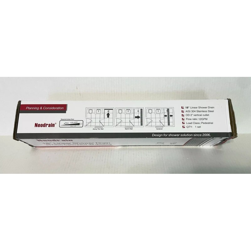 Neodrain NEW Neodrain 18" Linear 304 Stainless Steel Shower Floor