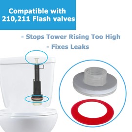 CAMGJORT 3 Sets of Flush Valve Seal and Stop Cap Compatible with Mansfield 210 211 Toilet Tank Parts