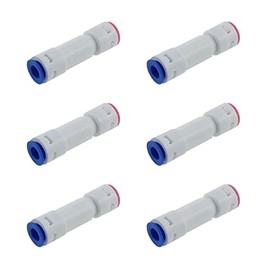 MEETOOT 6PCS 1/4'' Quick Connect Check Valve Push to Connect One Way Check Valve One-way Through Water Purifier Check Valves Quick Connect Fittings RO Water Filters Reverse Osmosis System