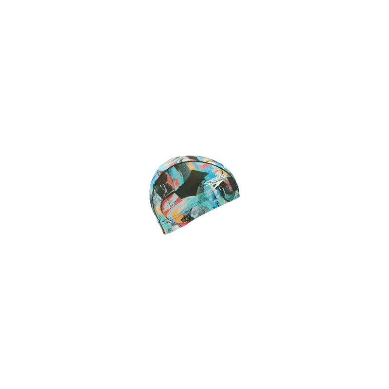 Speedo SE12453 MONA Mesh Cap Swim Cap, Green/Nectarine, M