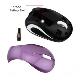 Thanice Mini Mouse,USB Mouse,Small Wireless Optical Kids Mouse for School Cordless Travel Portable Computer Mice with USB Receiver for Laptop PC Macbook Notebook(Purple)