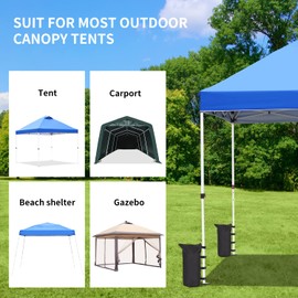 4 Pack Sand Bags for Gazebo, Wonlink Pop up Tent Weights SandBags for Outdoor- Black Without Sand
