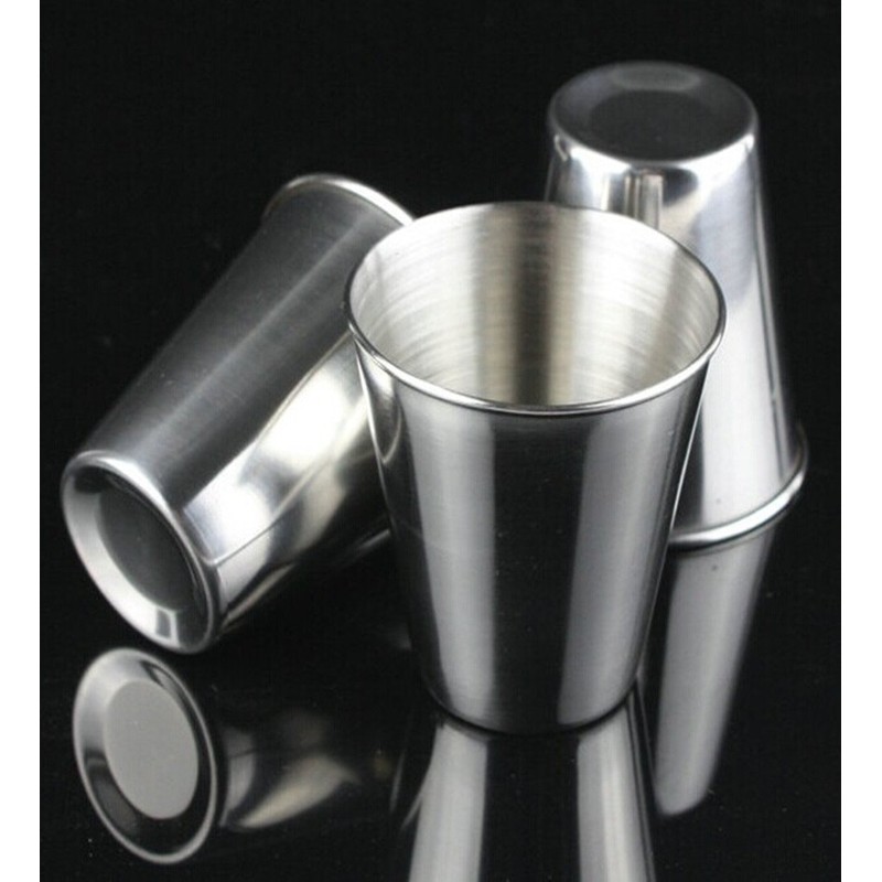 Yueton Set of 4 Stainless Steel Shot Cups Drinking Vessel