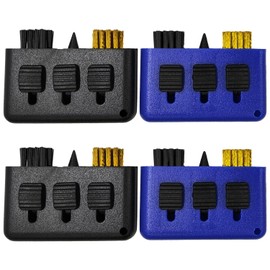 KVBUCC 4-Piece Golf Club Brush 3-in-1, Golf Club Groove Cleaning Brush, Golf Club Cleaning Kit, Golf Cleaning Tool (Blue, Black)