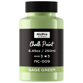 Nicpro All-in-One Sage Green Chalk Paint for Furniture, 8.45 oz (250ml) Matte Finish Chalk Paint, Built-In Primer & Top Coat Milk Paint, Non-Toxic Furniture Paint for Wood, Metal, Home Decor