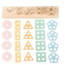 Wooden Toy Children's Toy Montessori Wooden Toy Sorting Macaron Pegboard Wooden Sorting Game Wooden Toy from 1 2 3 Years Wooden Sorting and Stacking Toy Geometric Building Blocks for Children