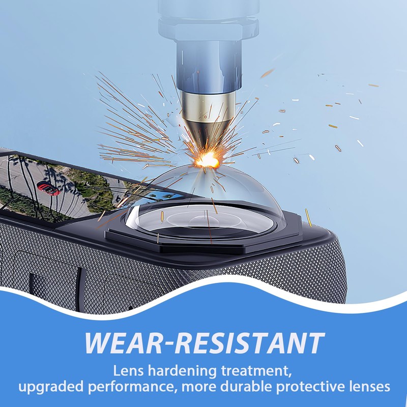 Panoramic Lens Protector for Insta360 X3 Camera Lens, Durable, Transparent,