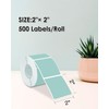 iEager Green Square Thermal Label Stickers, 2"x2" Self-Adhesive Square Direct