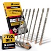 SDS+ Hammer Drill Bit Set 7 Pieces 4 x Cutting