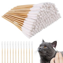 Long Ear Cleaning Swabs, Dog Swabs, Dog Swabs, For Dogs, Cats, Pets, Pack of 100, Long Cotton Swabs, Q Tips, For Ears, Skin-friendly
