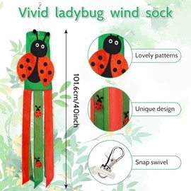 Calcetines de viento de primavera de mariquita, adorables calcetines de viento para exteriores para brisas de primavera, calcetines de viento resistentes para exteriores, perfectos para