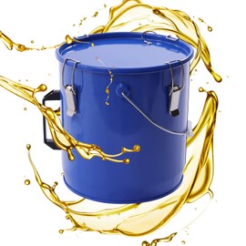 YIYIONCE 6 Gallon Fryer Grease Bucket, Upgrade Fryer Oil Disposal Container Caddy, Steel Oil Transport Container with Lid & Lock Clips, Grease Container for Hot Cooking Oil Filtering| US Stock