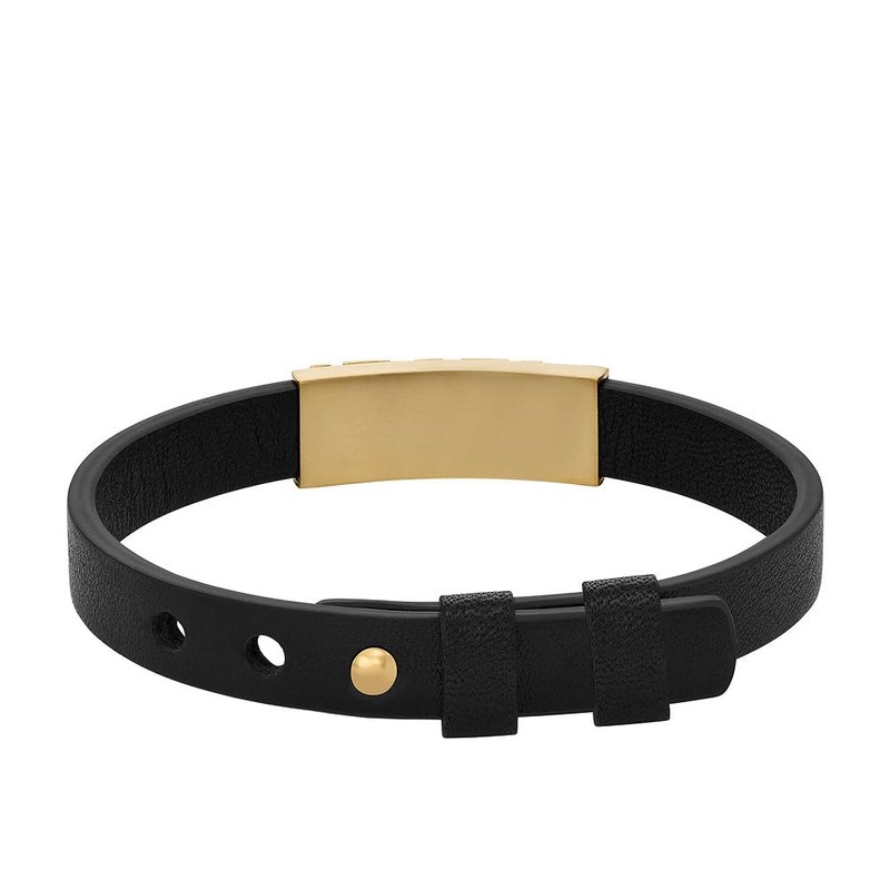 Diesel Men's Leather with button stud closure bracelet