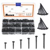 Rustark 1200Pcs 6 Sizes Black Metal Nails Tacks Assortment Kit