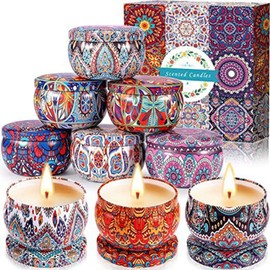 9Pcs Velas Aromáticas, Velas para recuerdos kit, 3OZ,100% Velas Perfumadas de Cera de Soya. Velas aromaticas decorativas, Aplicable a Cumpleaños, San Valentín, Navidad, Decorar Baño, Cuarto, Yoga, et