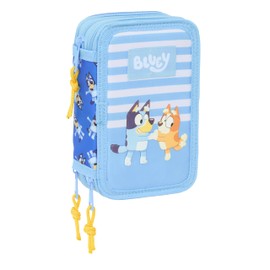 Safta Blue Let's Play Schulmäppchen mit 37 nützlichen Utensilien, Federmäppchen für Kinder, ideal für Kinder von 5 bis 14 Jahren, bequem und vielseitig, Qualität und Widerstandsfähigkeit, 12,5 x 5,5 x