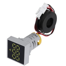 Fafeicy Digital Ammeter, AD16‑22FSA AC 220V Digital Ammeter Square Signal Light Ammeter Matte Panel Ammeter Signal Indicator Light, for Power, Telecommunications (Yellow)