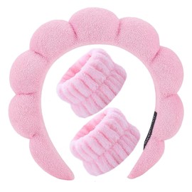KYHYFJMD Spa Headbands for Washing Face Soft Puffy Bubble Headbands Wristband for Women Girls Makeup Skin Care Facial Beauty Shower Towel Hairband