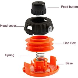 HUMAPYDU 537419211 String Trimmer Head Weed Eater + 15m Trimmer Linefor Poulan Weedeater MX557, PP125, PP136E, P4500, PPB200E, PPB32SST, PPB350 Gas Trimmer Replacement 537419202 (Trimmer Cover)