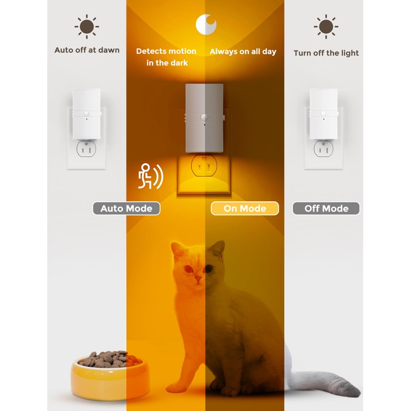 L LOHAS LED Motion Sensor Night Light, Amber Night Light,