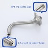 SWHYGER 8 Inch Angled Shower Arm Extension with Flange, Brushed