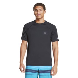 Speedo New Easy Short Sleeve Swim Tee, X-Large, Black
