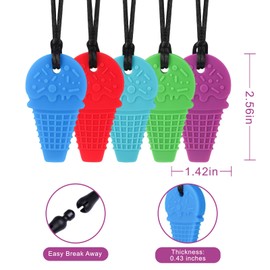 AWSOLAR 5 PCS Kaukette für Kinder, Silikon Kaukette, Beißkette für Jungen und Mädchen, ADHS, Zahnen, Beißende