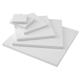 New York Central Portrait-Smooth Artist Canvas Panels - Assorted Square Sizes Set of 18 - Professional Quality 100% Cotton Canvas Panels for Painting - Ideal Painting Canvas Panels for Acrylics & Oils