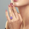 Gem Stone King 925 Sterling Silver Purple Amethyst Engagement Ring