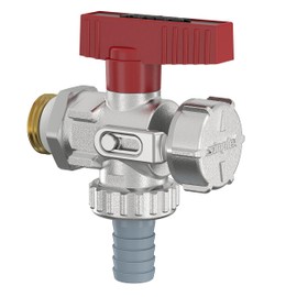Simplex KFE Ball Valve G1/2" M x G3/4" M for Use in Heating Systems with Red Lever Handle Self-Sealing with Special Thread Seal - F10671