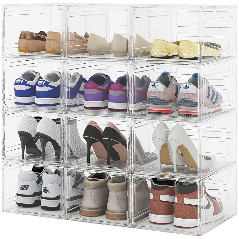 Carlo Milano Set of 6 Transparent Shoe Boxes Stackable up