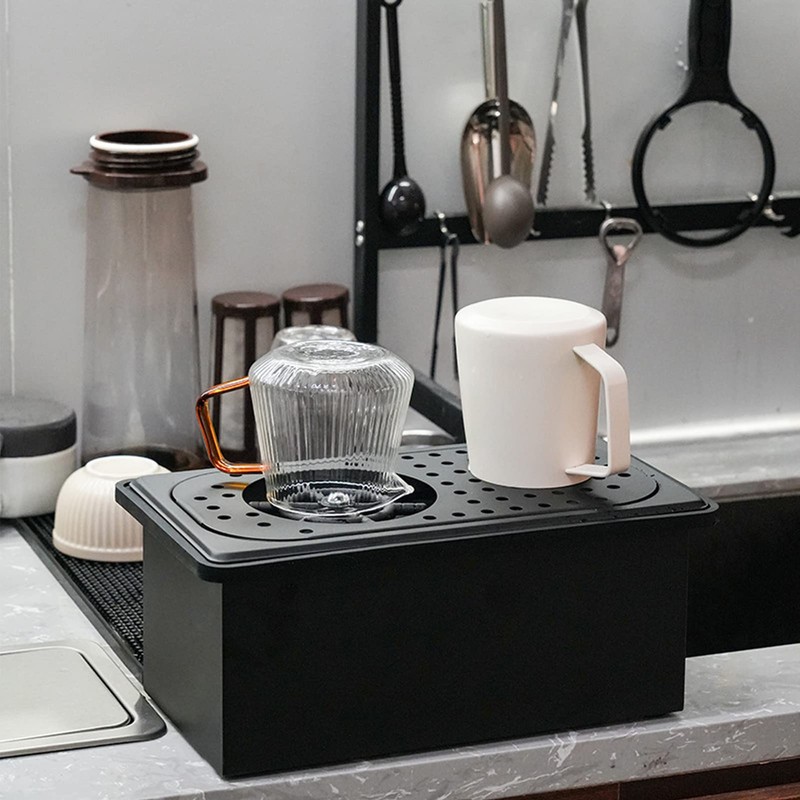 Pitcher Rinser, Stainless Steel Kitchen Sink Glass Rinser with Drain