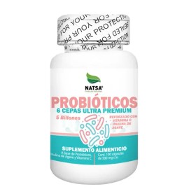Probioticos 100 Cápsulas, 5 Billones por toma, Billones Reales con Cepas Premium, Reforzado con Inulina y Vitamina C, Calidad Premium