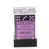 Chessex Dice D6 Sets: Purple with White Translucent - 12Mm
