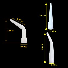 HAMUULL Curved caulking gun caulking nozzle, caulking extension nozzle caulking extension nozzle caulking tool gun (white 10+5+5 pieces)