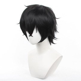 Peluca Corta Negra De Para Cosplay, Peluca Para Fiesta De Disfraces De Halloween Para Adultos
