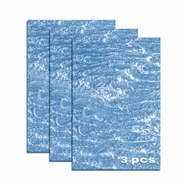 TOEPODO Pearlescent Ripple Cast Acrylic Sheets 1/8 Thick for Laser Cutting Plexiglass Sheets for Art Design Crafting DIY Home Decore Festival Ornaments (3, Metal Blue, 8x12 Inch)