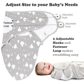 Baby Swaddle Blanket Wrap, 3 Pack Newborn Swaddle Sack, Baby Swaddles 0-3 Months, Swaddles for Newborns, Baby Sleep Sack, Baby Swaddle Blanket Wrap, White Grey