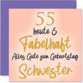 Stuff4 55. Besondere Geburtstagskarte Schwester - Fabelhaft - 55 Karte Geburtstag Geburtstagskarte Frau, 145mm Glückwunschkarten Geburtstagsgeschenk für Frauen