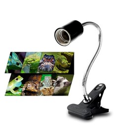 AMZTEMU Max 150W Reptile Heat Lamp Fixture, Reptile Light Fixture, Reptile Deep Dome Fixture with Switch for Reptile Heat Lamp UVB Light Bulb,360 Degree Rotation(US Plug-1)(Without Bulb)