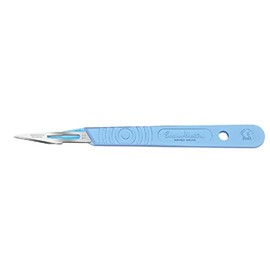 Swann-Morton - Sterile Disposable Scalpels with Graduated Plastic Handle and Stainless Steel Blade No. 11 - Box of 10 Individually Wrapped Scalpels - Blue