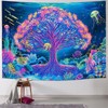 Fluorescent Tree Tapestry Brushed Fabric Backdrop Wall Art Decor UV