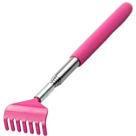 Back Scratcher, Stainless Steel Back Scratcher Massager, Telescoping Scratching Tool, Portable Extendable Back Scratcher with Telescopic Handle for Adults Men Women Itch Relief(Pink)