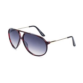 Scarface Retro Hip Hop Aviator Sunglasses (Red Tortoise & Gold, Black Gradient)