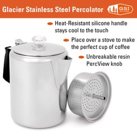 GSI Glacier Stainless Coffee Perk Cup, 12
