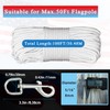 Upgraded Flag Pole Rope Clips Kit 100Ft,5/16” Flag Halyard Rope