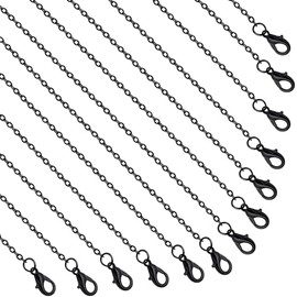 Lemonkey 24 Pack Necklace Chains Bulk,Black Plated DIY Cable Link Chains for Jewelry Making 24 Inches