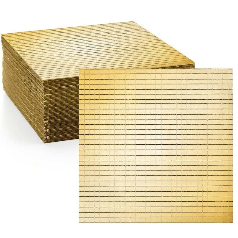 SOUJOY 36000 Pieces Mirror Mosaic Tiles, Gold Self Adhesive Mirror