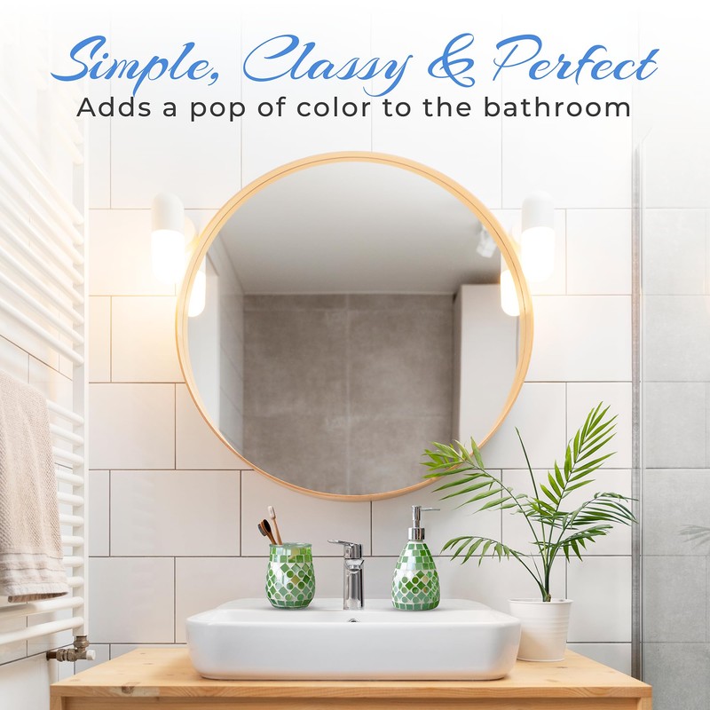 ELEGANTZ Bathroom Accessory Set – Mosaic Bathroom Accessories Set with