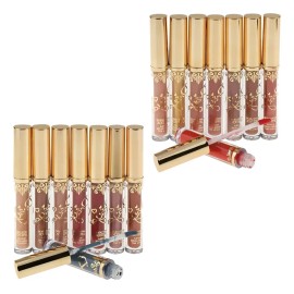16 Colores / Paquete Lápiz Labial Metálico Mate De Larga